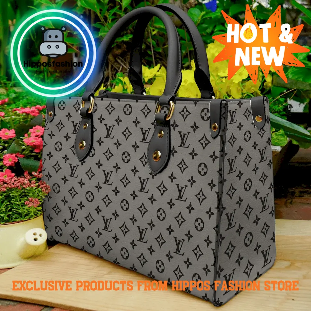 Louis Vuitton Black Gray Luxury Leather Handbag