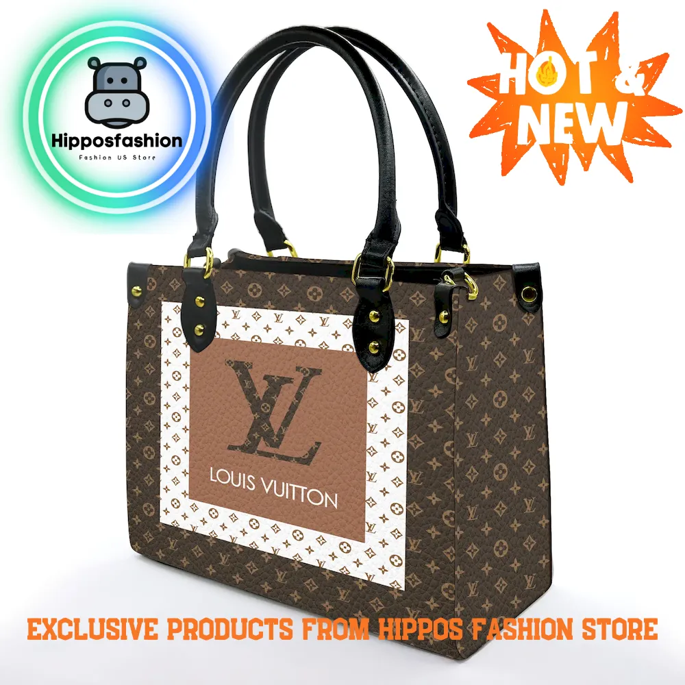 Louis Vuitton Brown White Luxury Leather Handbag