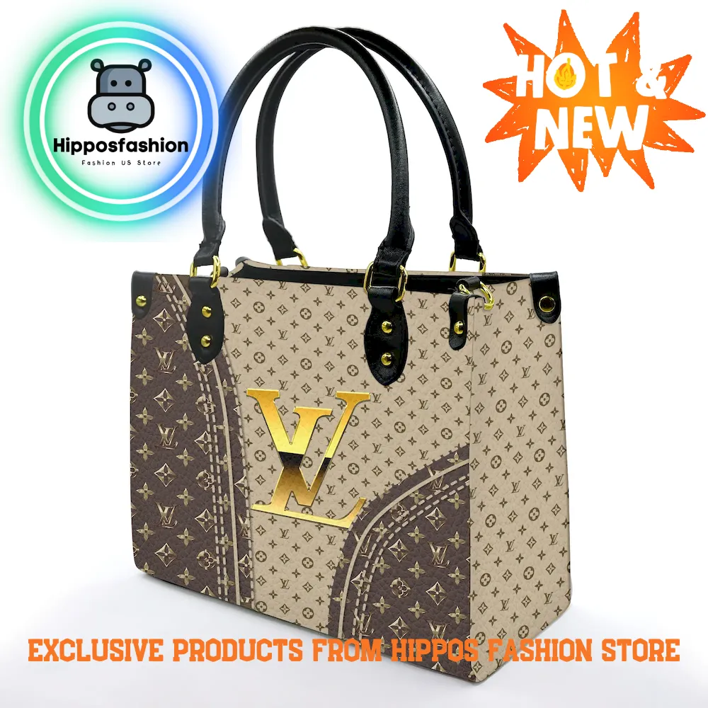 Louis Vuitton Gold Logo Luxury Leather Handbag