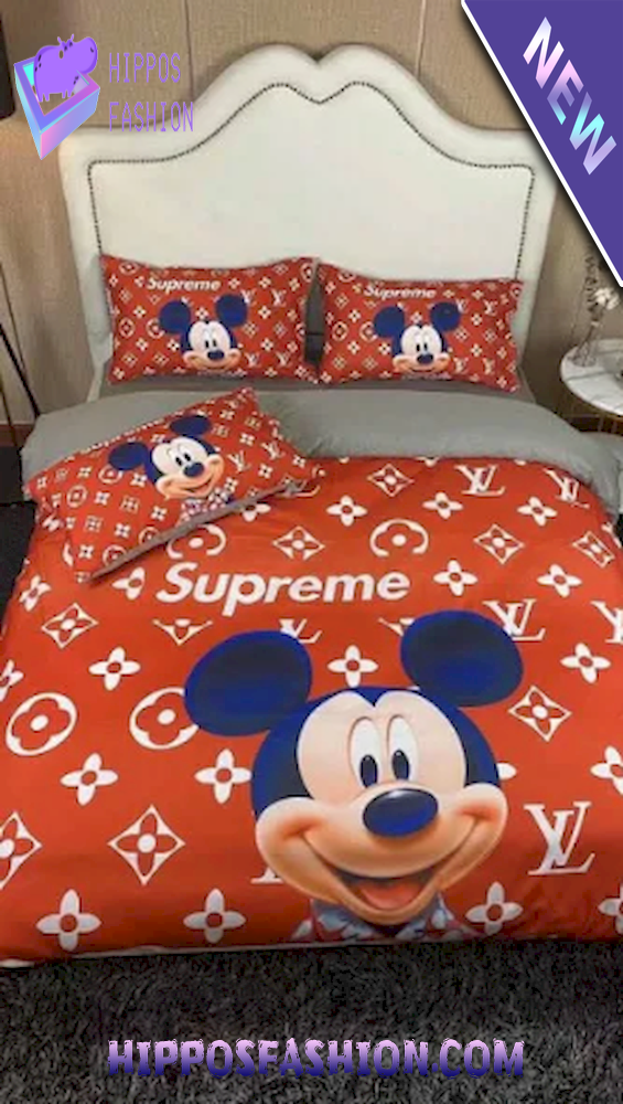 Louis Vuitton Mickey Supreme Bedding Set