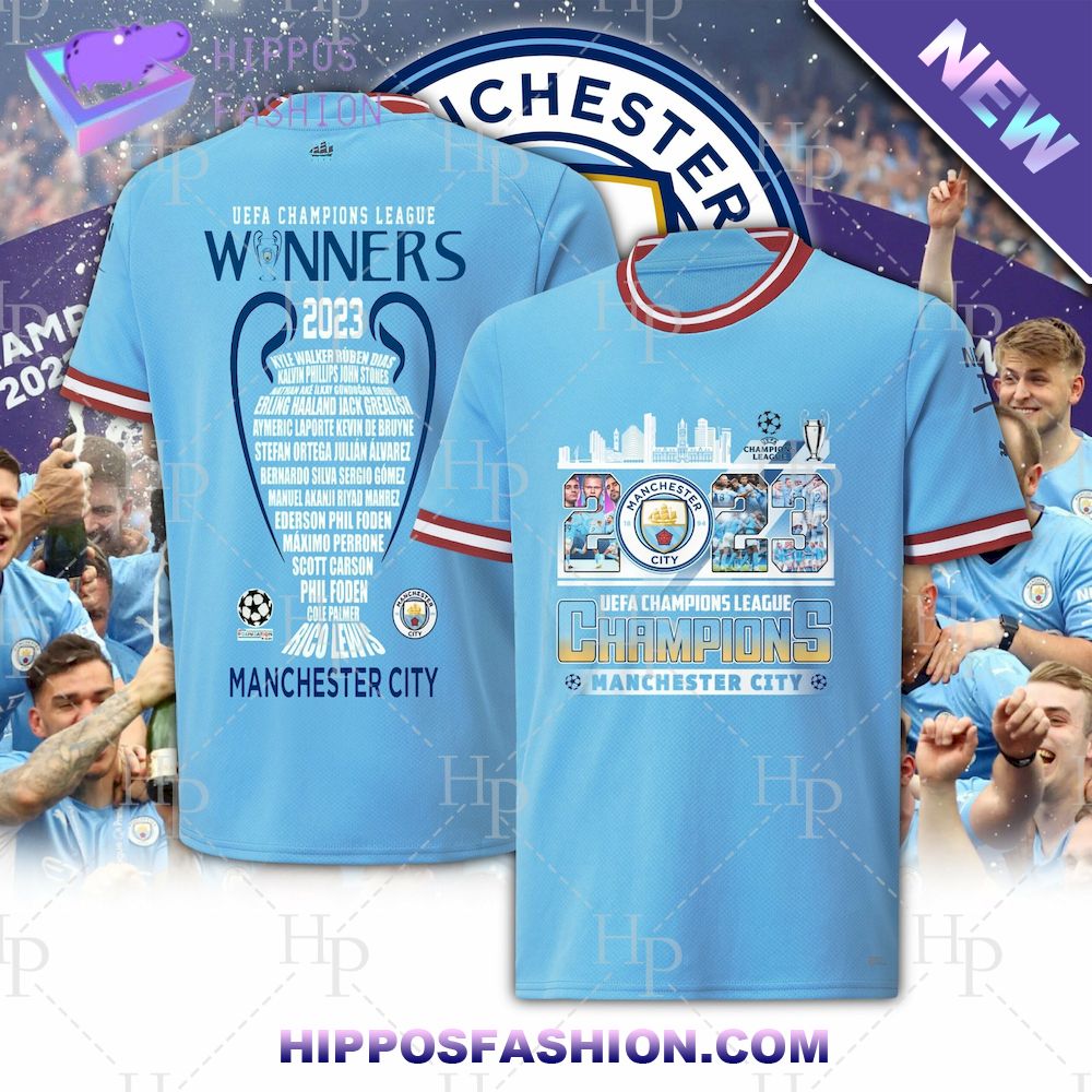 Manchester City UCL Champions D Tshirt