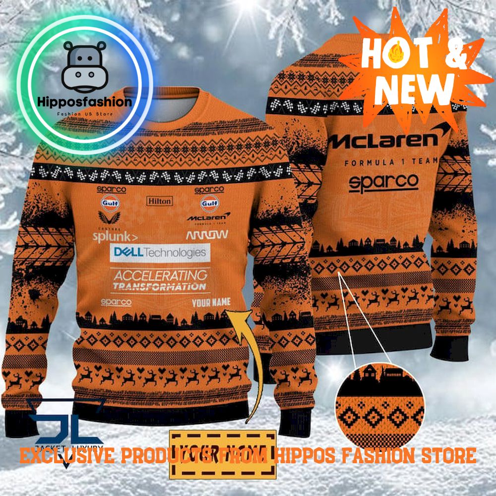 McLaren F Team Personalized Ugly Christmas Sweater