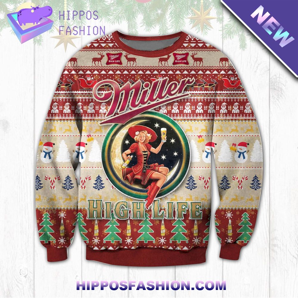 Miller Highlife Ugly Christmas Sweater