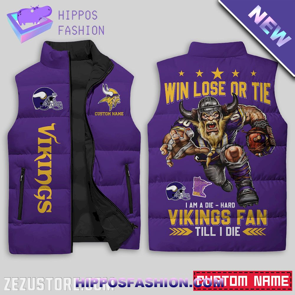 Minnesota Vikings NFL Custom Name Sleeveless Jacket