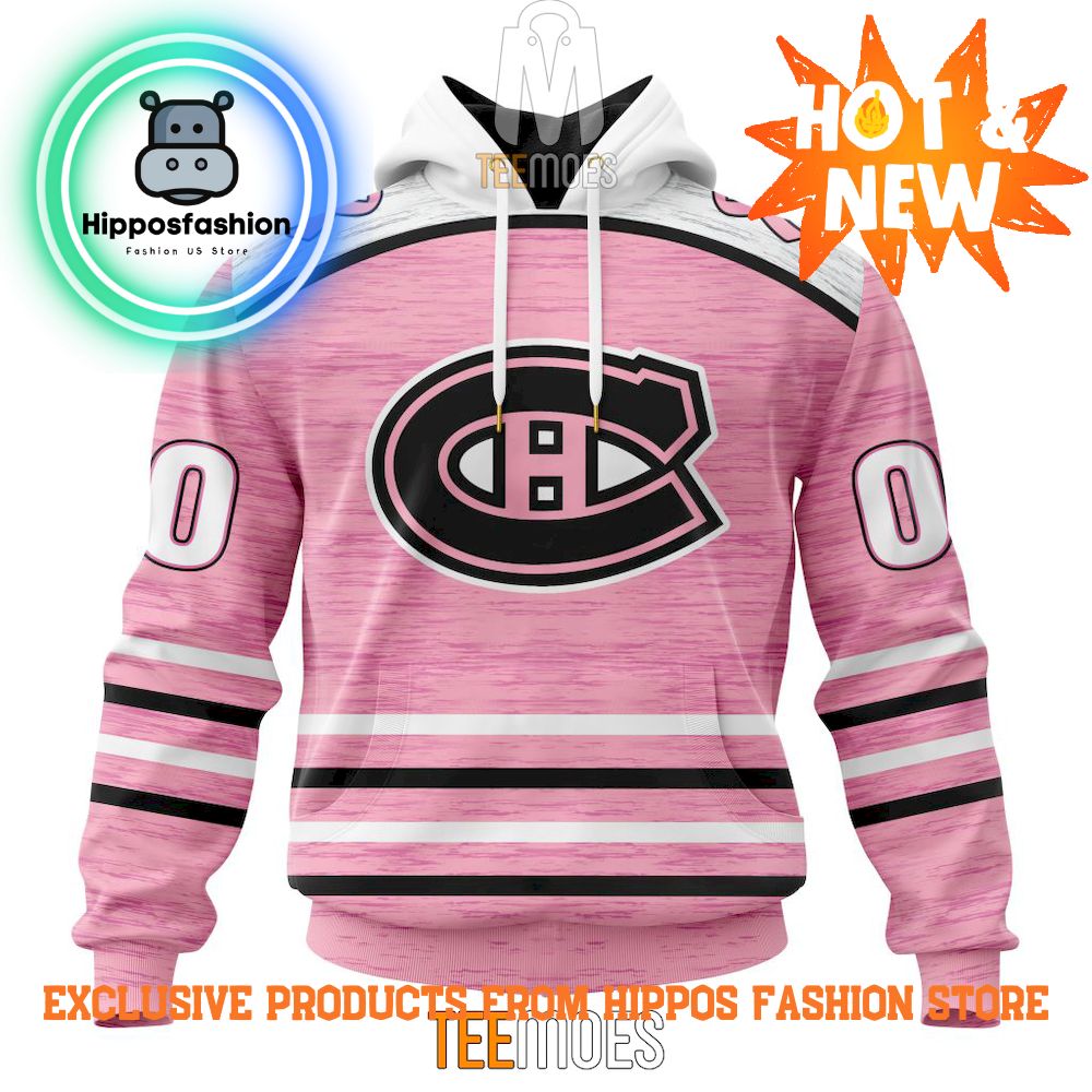 Montreal Canadiens Breast Cancer Awareness Light Pink Personalized Hoodie