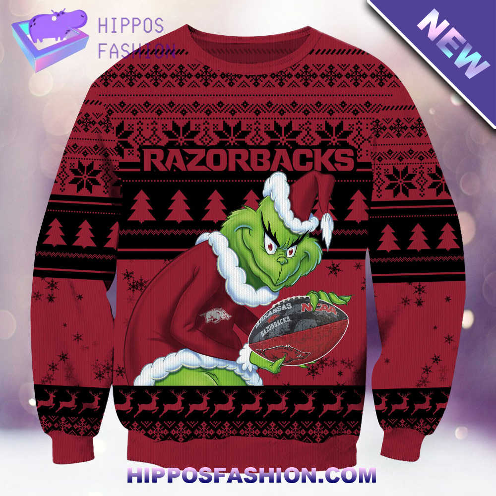 NCAA Arkansas Razorbacks Grinch Christmas Ugly Sweater vsXR.jpg