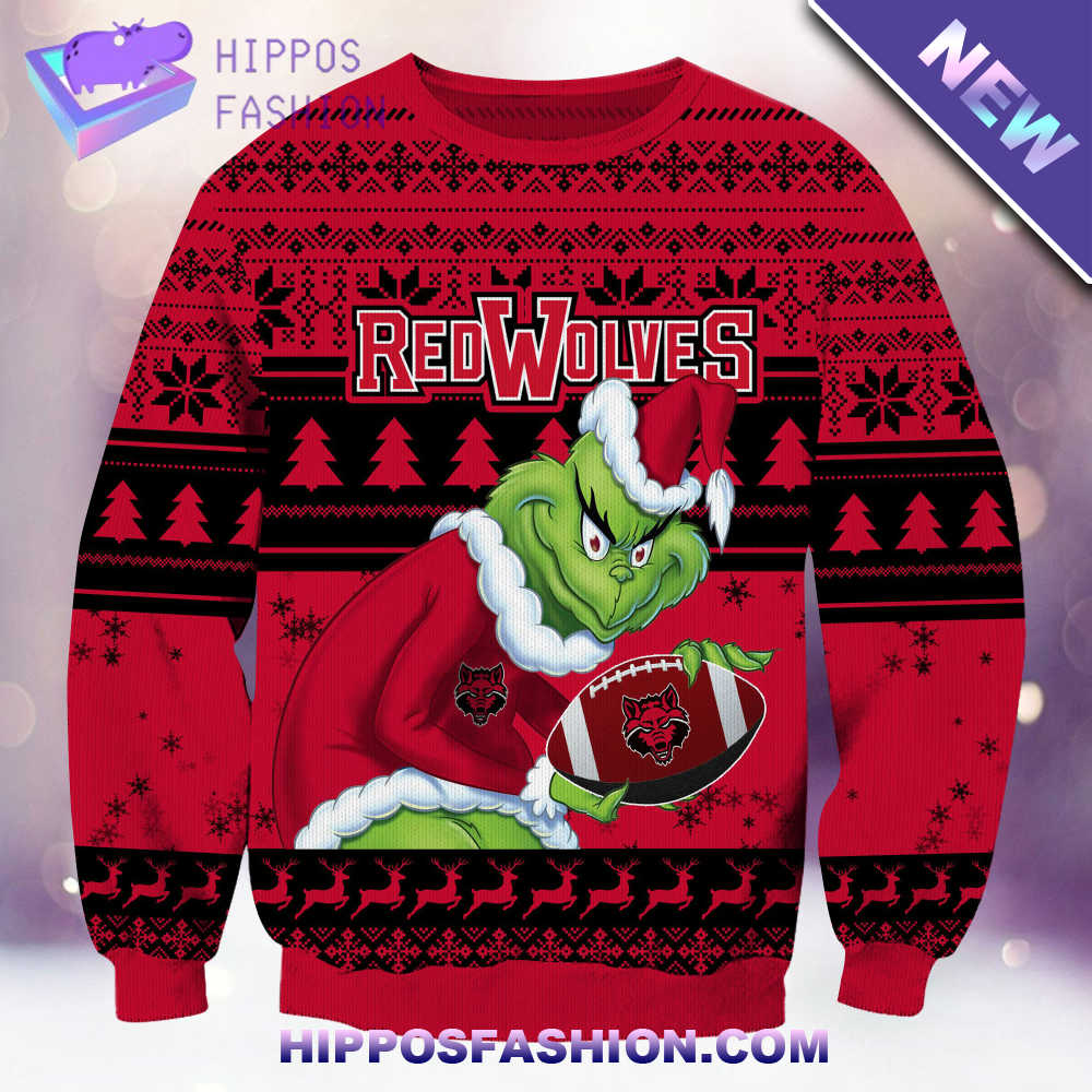 NCAA Arkansas State Red Wolves Grinch Christmas Ugly Sweater TTga.jpg