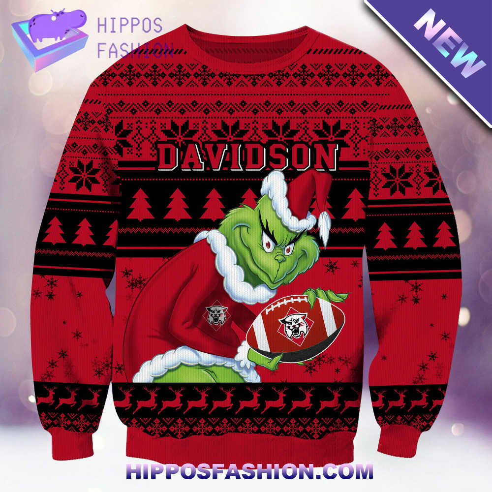 NCAA Davidson Wildcats Grinch Christmas Ugly Sweater vbeL.jpg