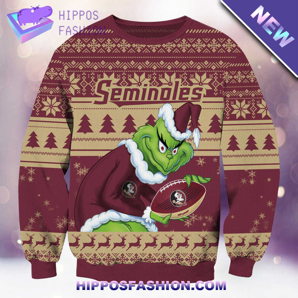 NCAA Florida State Seminoles Grinch Christmas Ugly Sweater afpvq.jpg