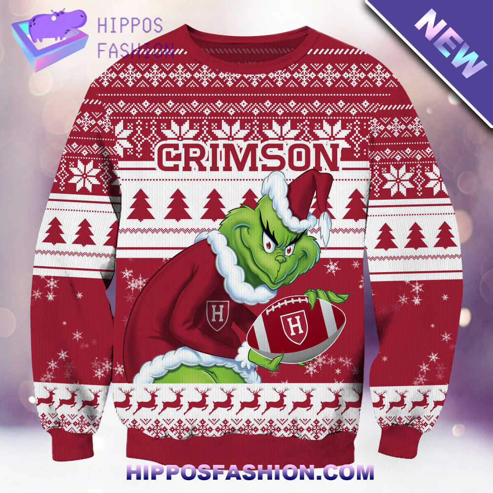 NCAA Harvard Crimson Grinch Christmas Ugly Sweater GkFAN.jpg