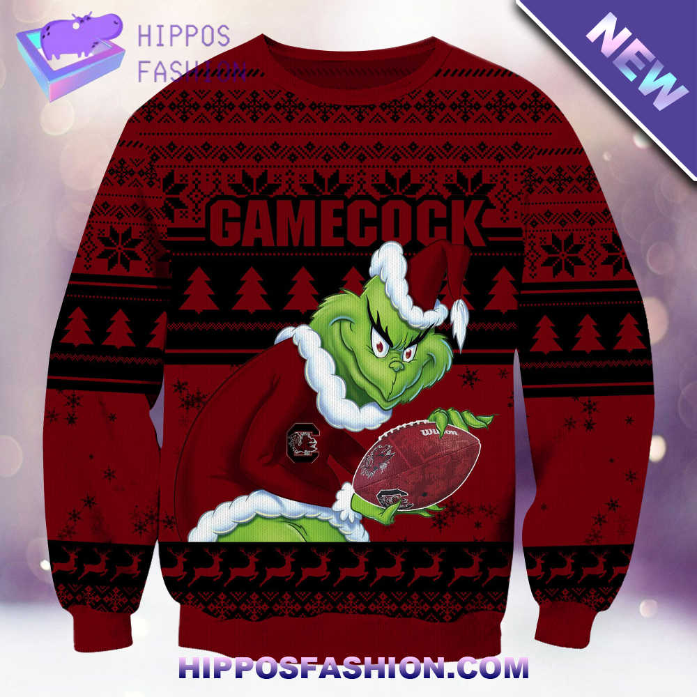 NCAA South Carolina Gamecocks Grinch Christmas Ugly Sweater Mksx.jpg