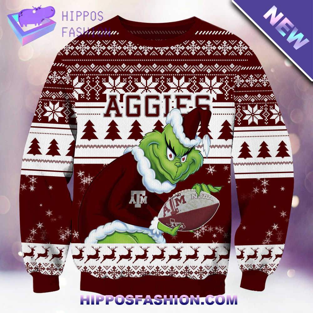 NCAA Texas A M Aggies Grinch Christmas Ugly Sweater eEdz.jpg