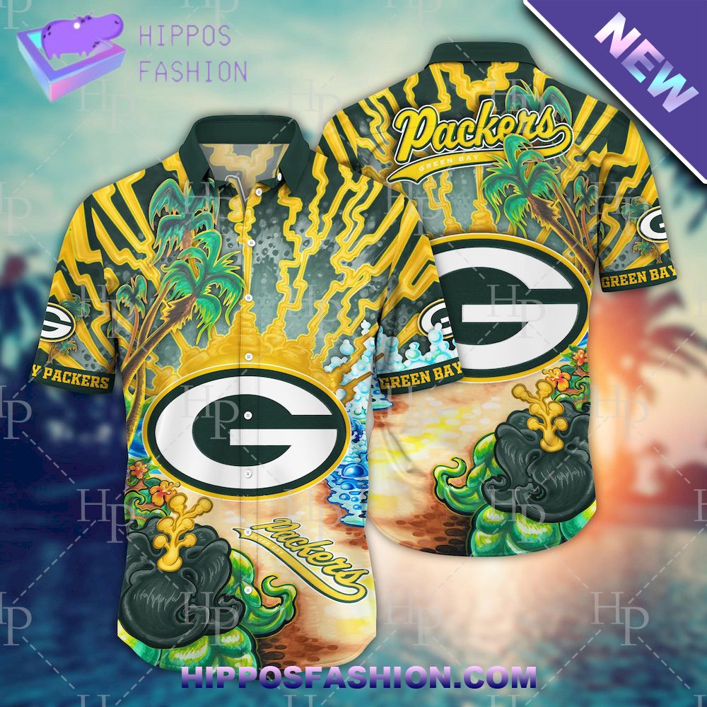 NFL Green Bay Packers Flower Hawaiian Shirt