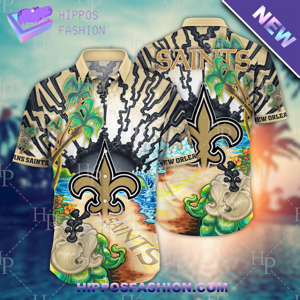 NFL New Orleans Saints Flower Hawaiian Shirt