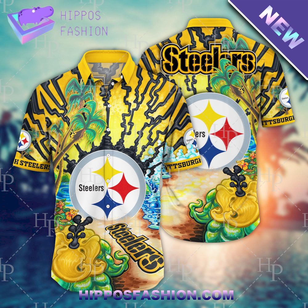 NFL Pittsburgh Steelers Flower Hawaiian Shirt