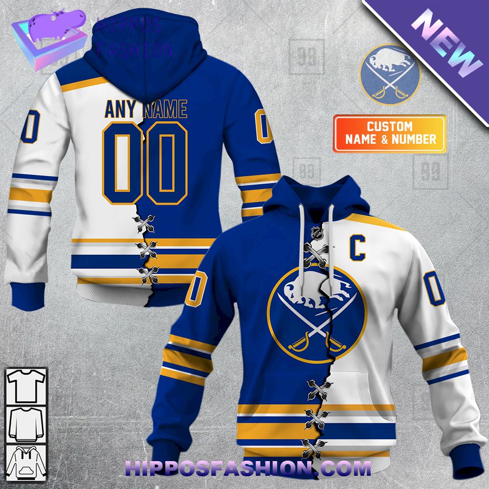 NHL Buffalo Sabres Mix Captain Personalized Hoodie