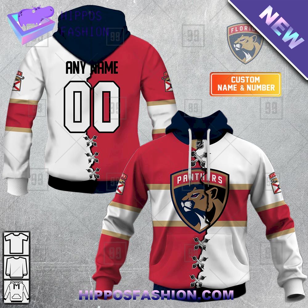 NHL Florida Panthers Mix Jersey Personalized Hoodie