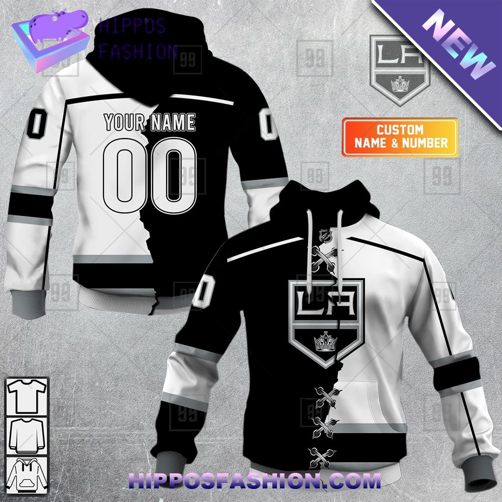 NHL Los Angeles Kings Mix Jersey Personalized Hoodie