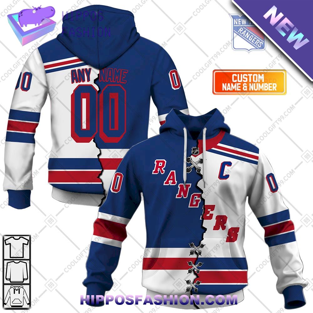 NHL New York Rangers Mix Captain Personalized Hoodie