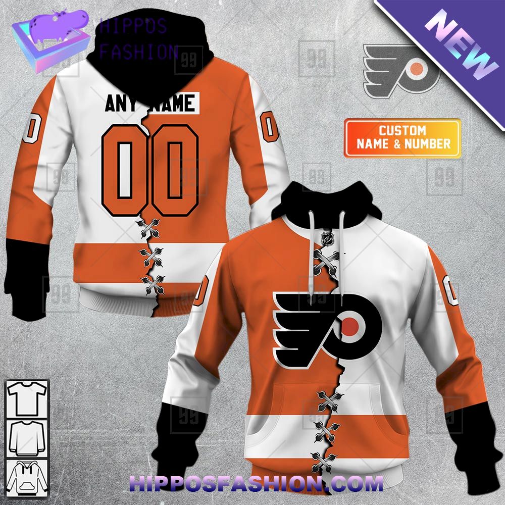 NHL Philadelphia Flyers Mix Jersey Personalized Hoodie
