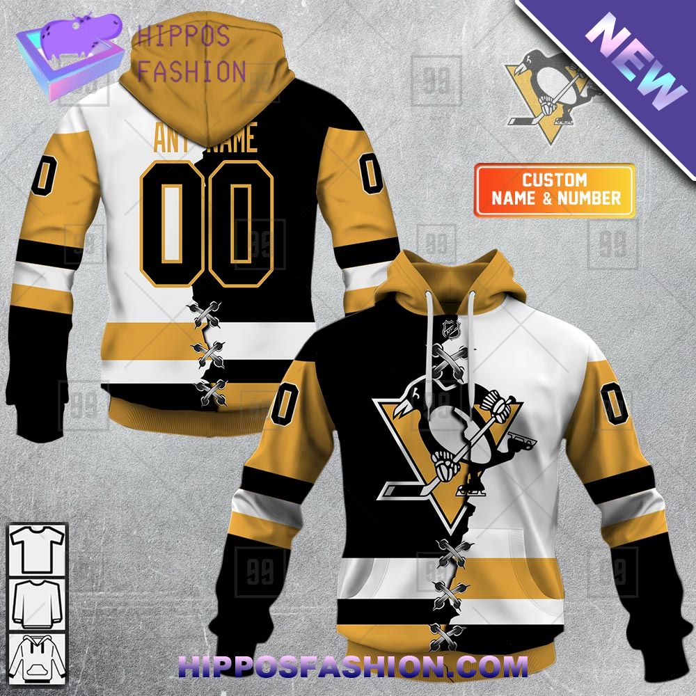 NHL Pittsburgh Penguins Mix Jersey Personalized Hoodie