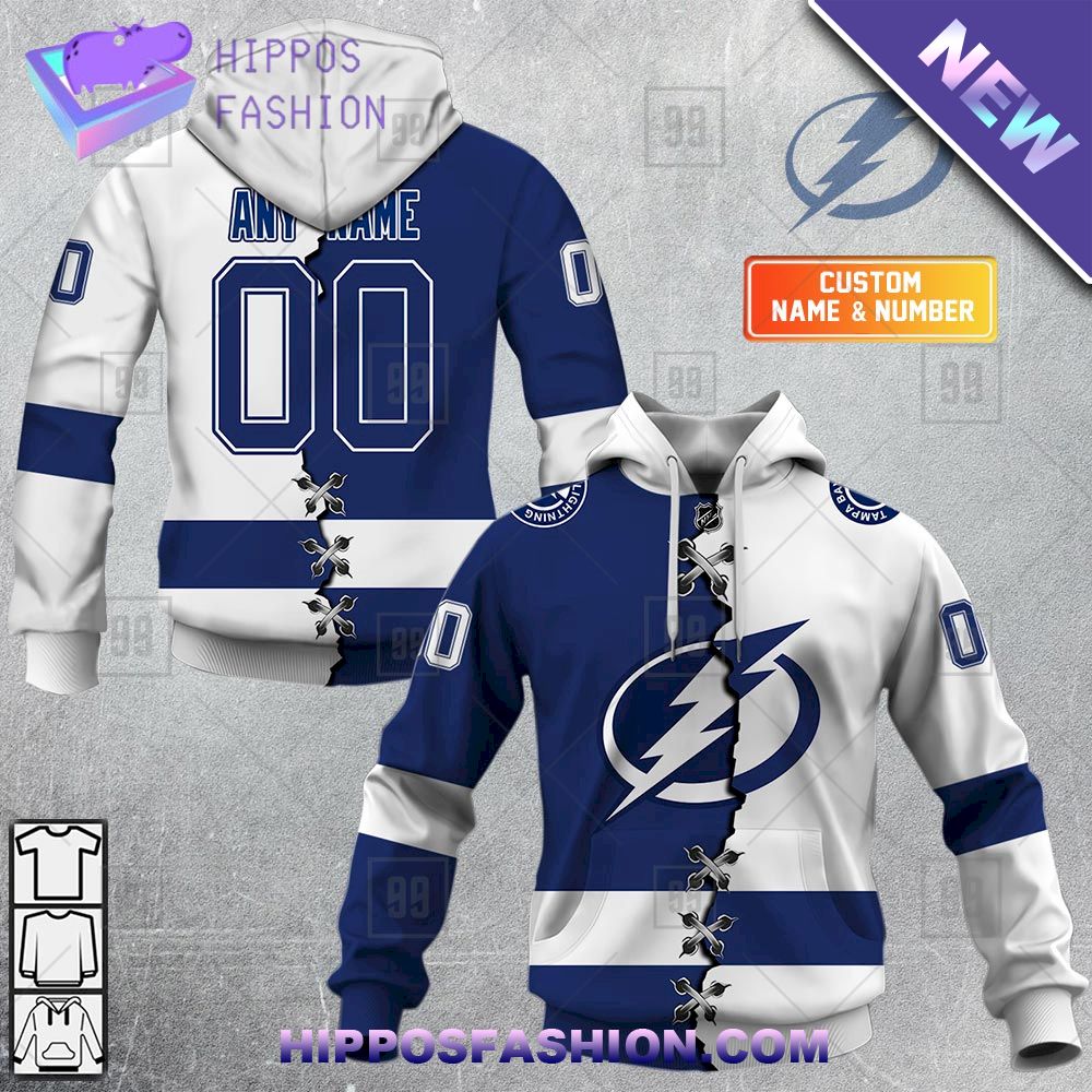 NHL Tampa Bay Lightning Mix Jersey Personalized Hoodie