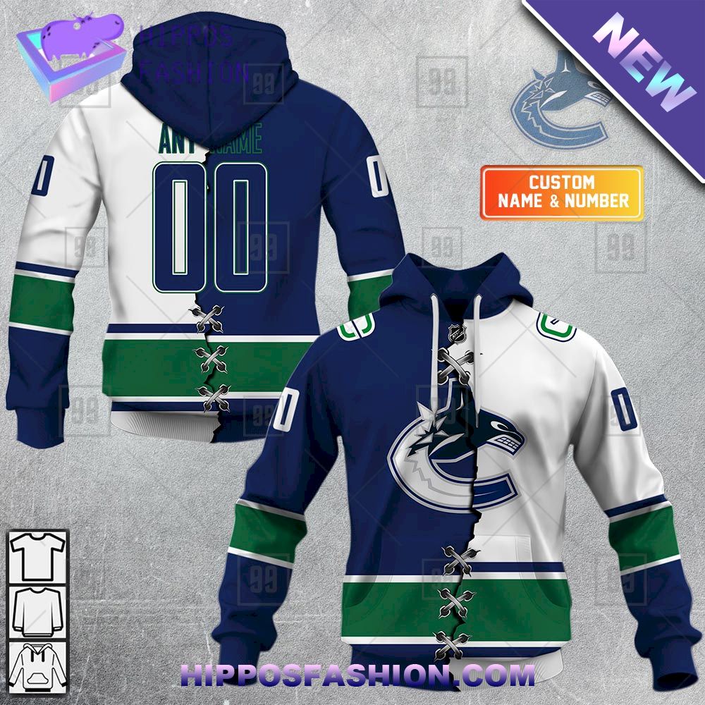 NHL Vancouver Canucks Mix Jersey Personalized Hoodie