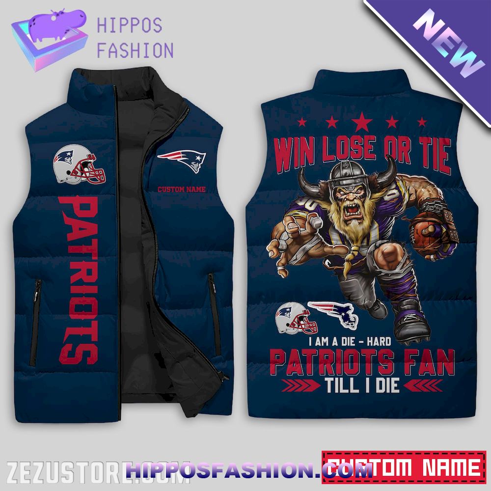 New England Patriots NFL Custom Name Sleeveless Jacket