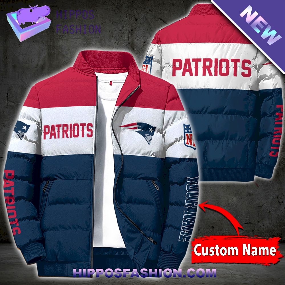 New England Patriots Personalized Full Zip Puffer Jacket