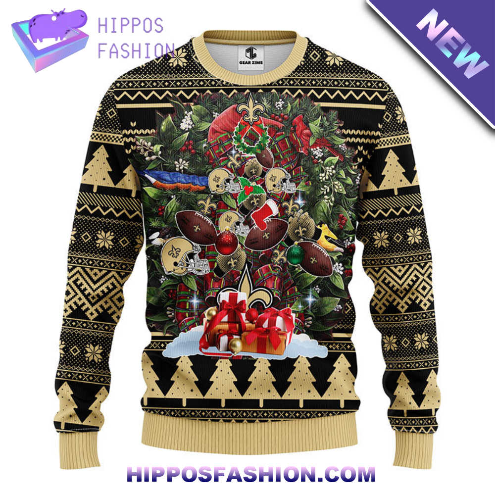 New Orleans Saints Tree Ugly Christmas Fleece Sweater ZxJl.jpg
