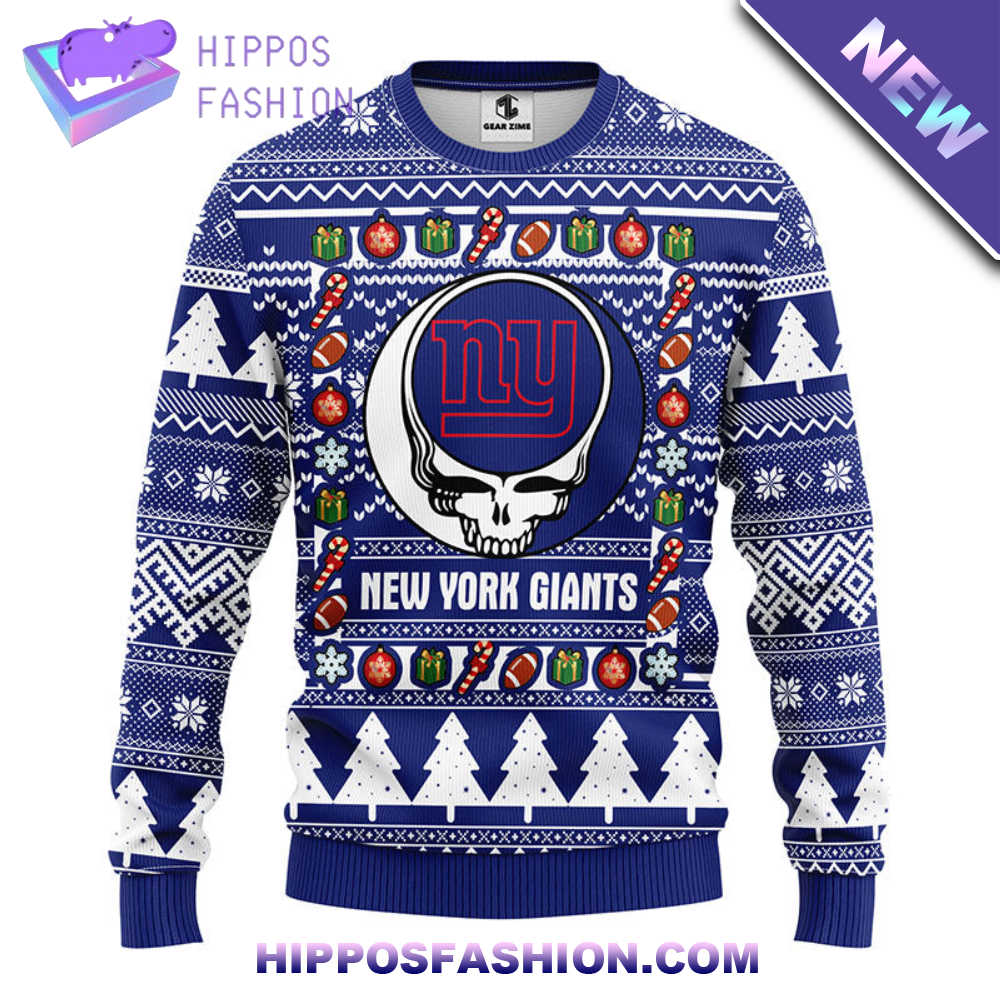 New York Giants Grateful Dead Ugly Christmas Fleece Sweater SezH.jpg