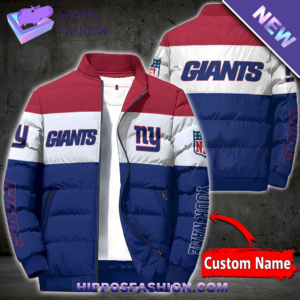 New York Giants Personalized Full Zip Puffer Jacket