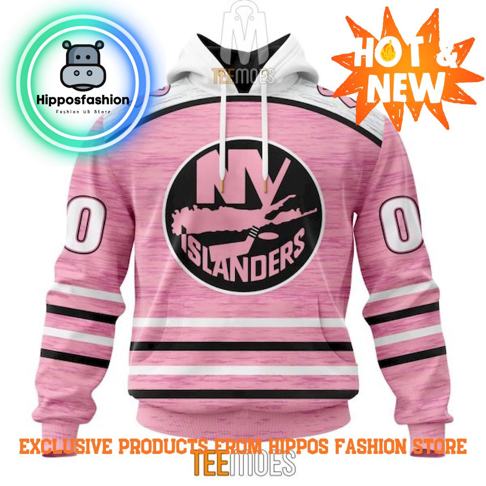 New York Islanders Breast Cancer Awareness Light Pink Personalized Hoodie