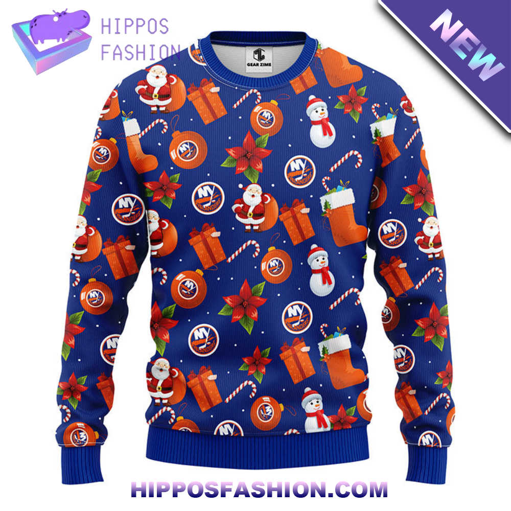 New York Islanders Santa Claus Snowman Christmas Ugly Sweater iQtHb.jpg