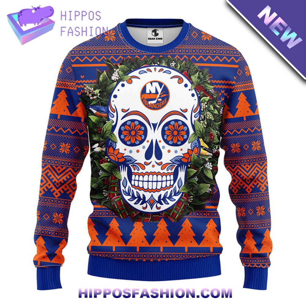 New York Islanders Skull Flower Ugly Christmas Ugly Sweater XCDmd.jpg
