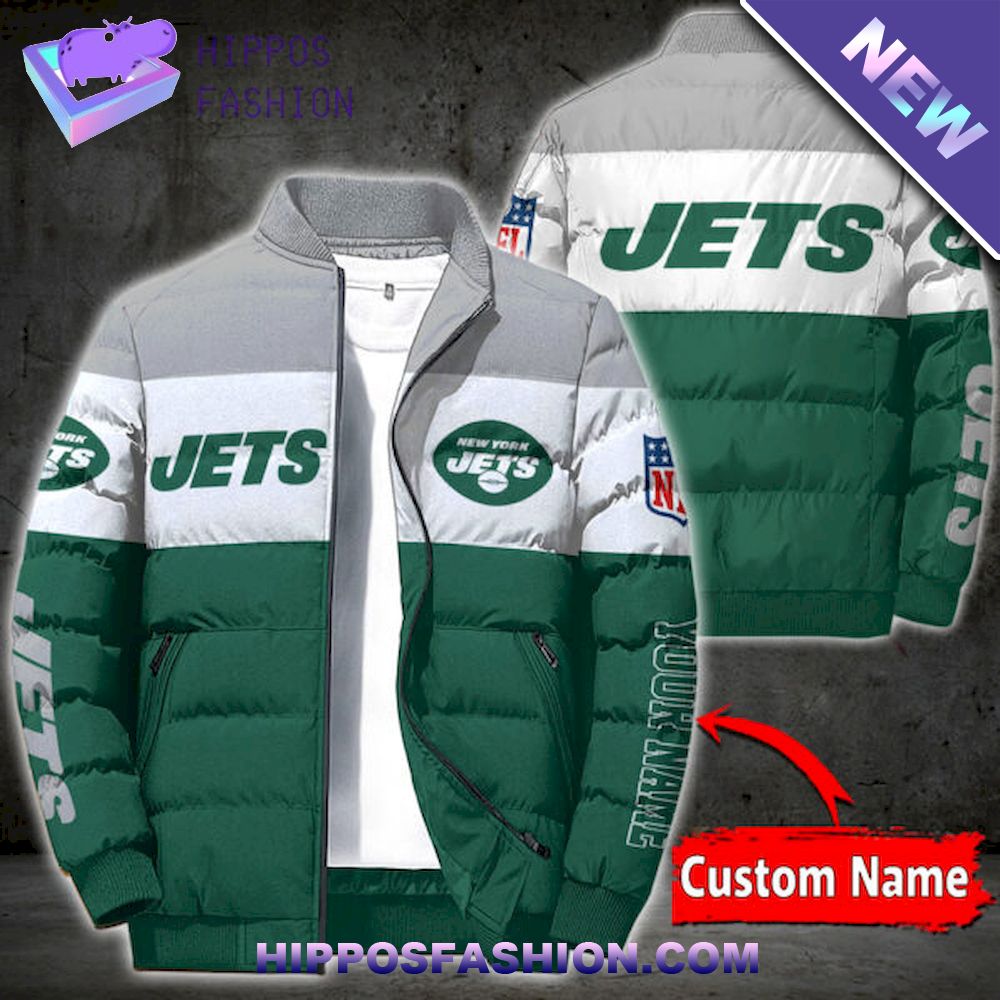 New York Jets Personalized Full Zip Puffer Jacket