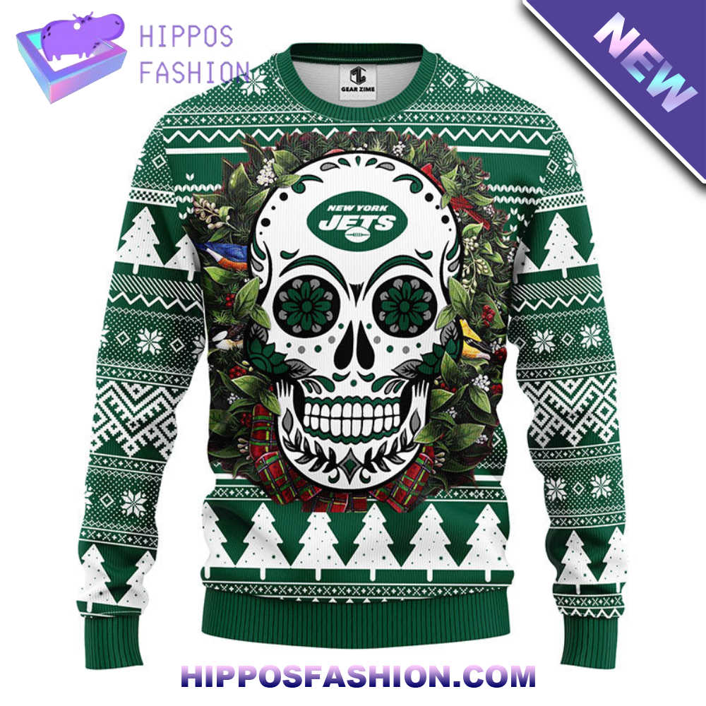 New York Jets Skull Flower Ugly Christmas Ugly Sweater ncliG.jpg