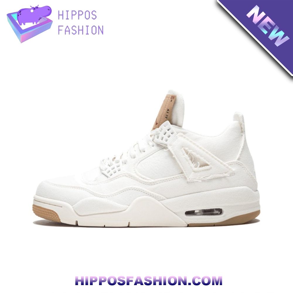 Nike Air Jordan 4 Mid Levis White Levis Tag Sneakers