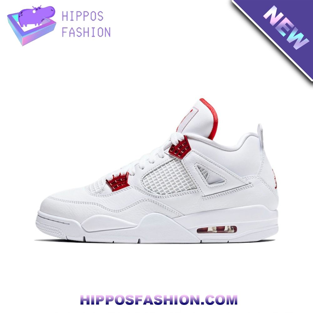 Nike Air Jordan 4 Mid White University Red Sneakers