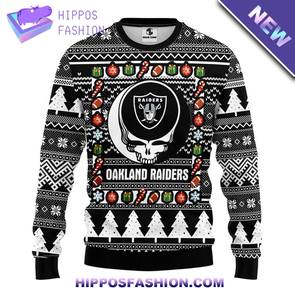 Oakland Raiders Grateful Dead Ugly Christmas Fleece Sweater rOOfV.jpg