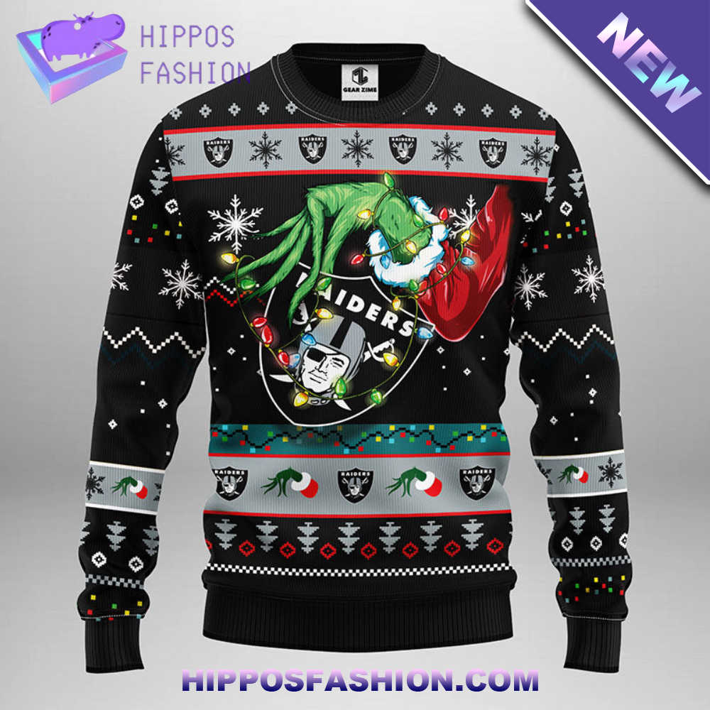 Oakland Raiders Grinch Christmas Ugly Sweater imcX.jpg