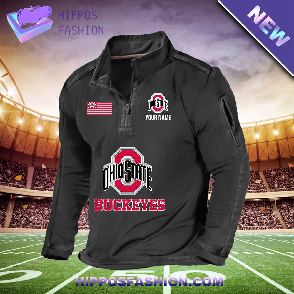Ohio State Buckeyes Flag Personalized Zip Waffle Top YdpbL.jpg
