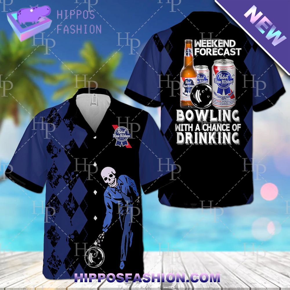 Pabst Blue Ribbon Bowling Hawaiian Shirt