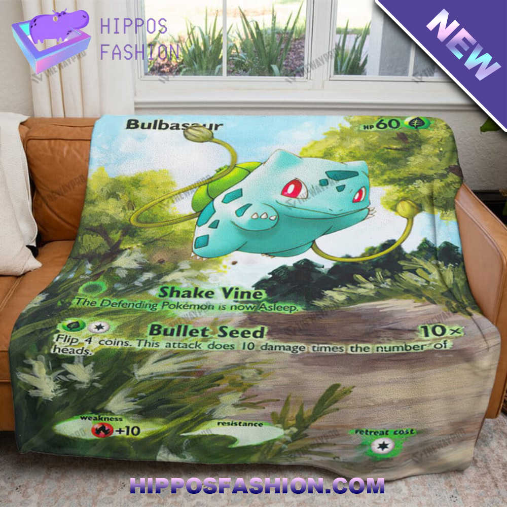 Painted Bulbasaur Custom Soft Blanket aRtrq.jpg