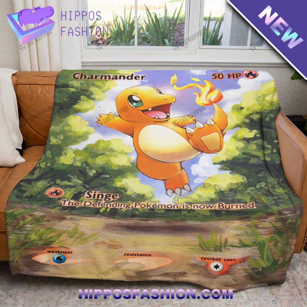 Painted Charmander Custom Soft Blanket