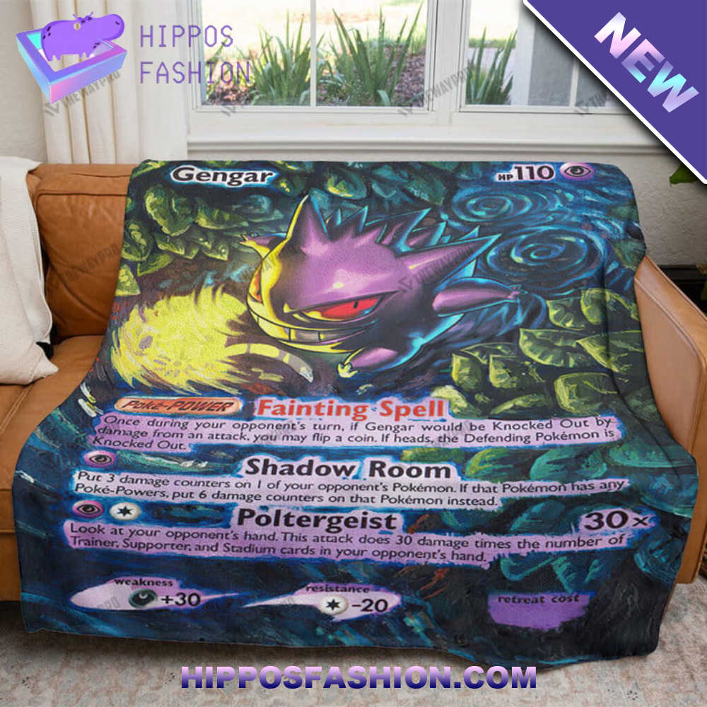 Painted Gengar Custom Soft Blanket