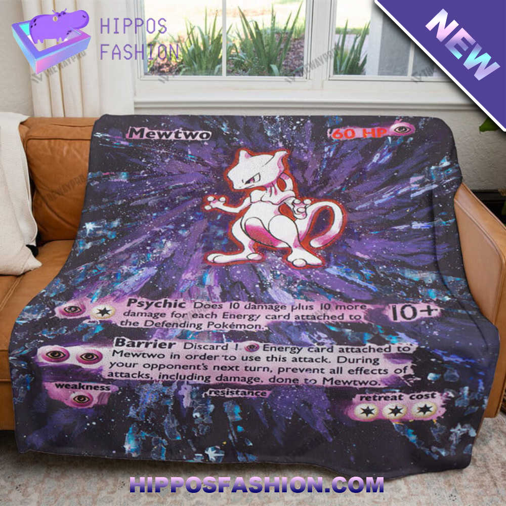 Painted Mewtwo Custom Soft Blanket
