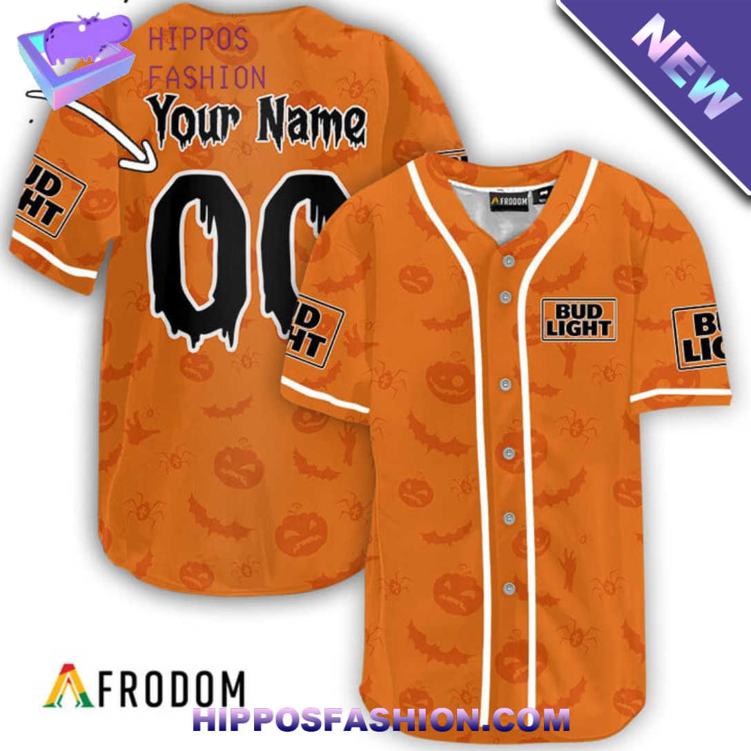 Personalized Bud Light Halloween Patterns Baseball Jersey