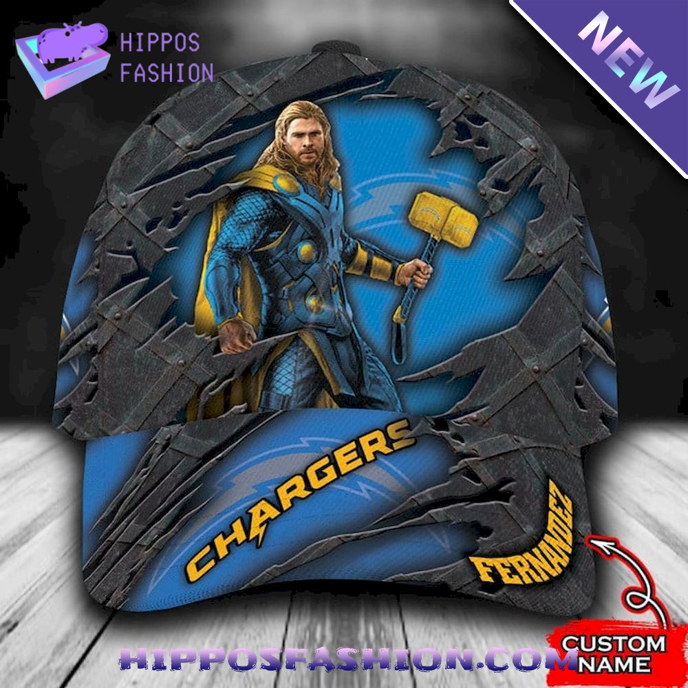 Personalized Los Angeles Chargers Thor Marvel All Over Print D Baseball Cap