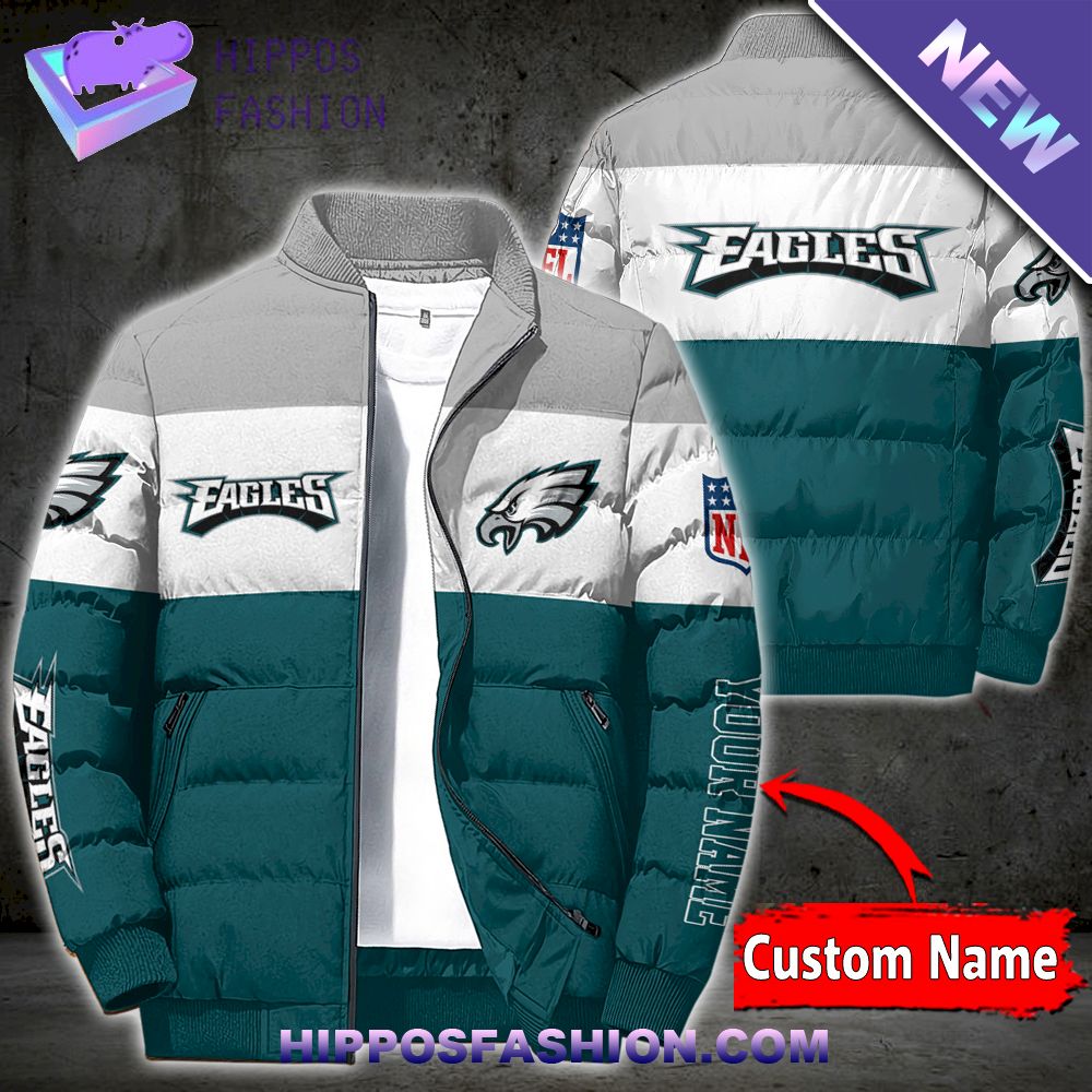 Philadelphia Eagles Personalized Full Zip Puffer Jacket